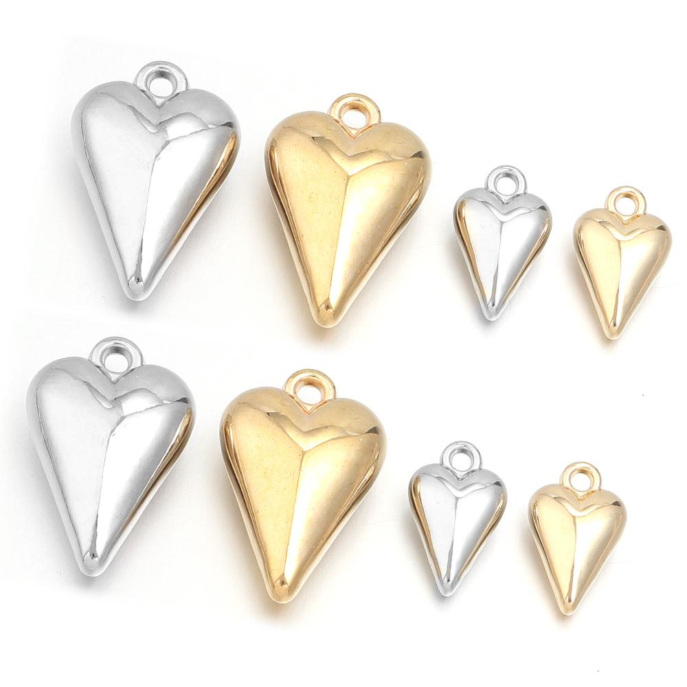 10-20pcs Heart Shape CCB Charms Plastic Charms Pendants For Jewelry Making DIY Handmade Necklace Bracelet Earrings Accessories