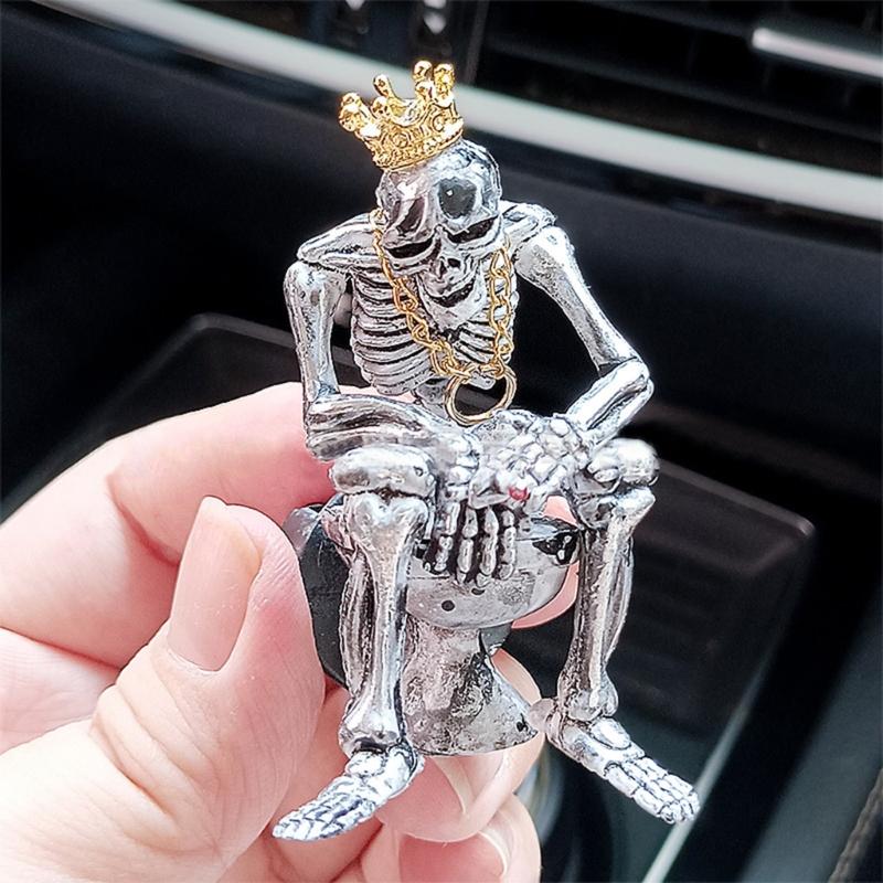 Car Air Vent Air Freshener Halloween Skull Ornament Essential Oil Diffuser Vent Air Car Accessories