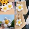 Cute Sunflower Plush Keychain Doll For Decorating And Hanging, White Color, 14cm/5.12in Height
