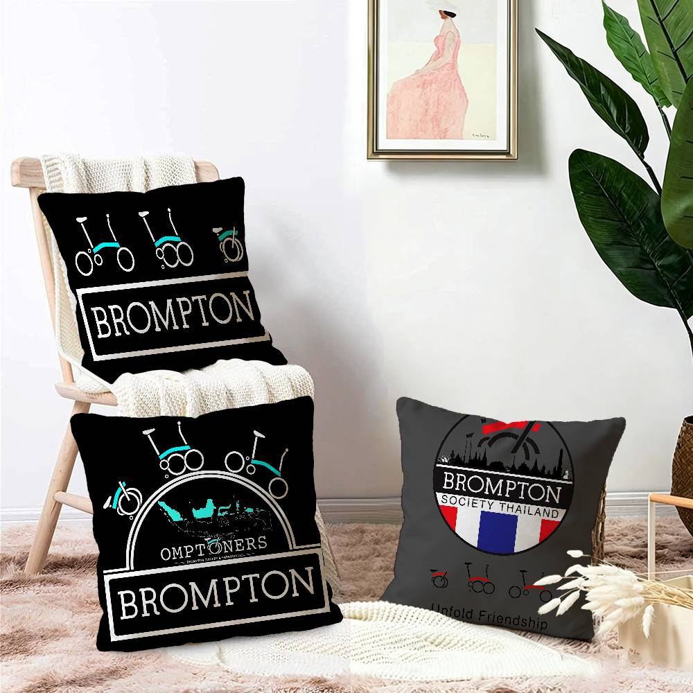 B-Brompton Bicycle Pattern Cushion Cover Inches Farmhouse Decor Home Throw Pillow Covers for Couch Decorations