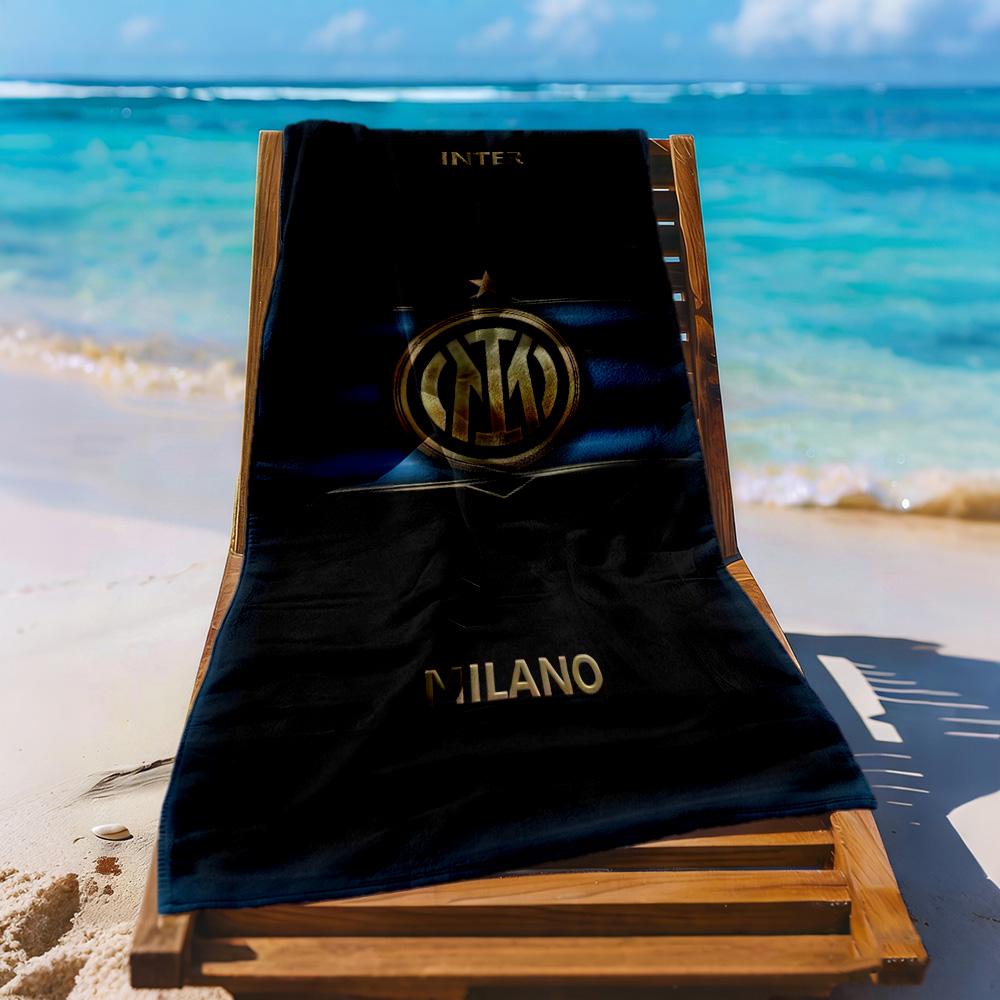 Inter Milan Beach Towel Quickdry Soft Microfiber Comfortable Lightweight Suitable For Swimming Gym Camping Yoga Vacation