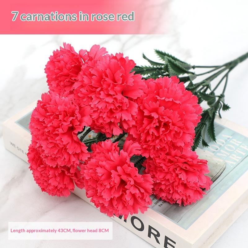 Artificial Carnation Real Touch Flower Bouquet Non-fading Reusable for Mother's Day Surprise Wedding Banquet Home Ornament