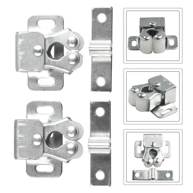 Magnetischer Doppelrad-Federriegel für Schrank- und Türen, Berührungsperle, niedriger Fußriegel für Heimaufbewahrungslösungen
