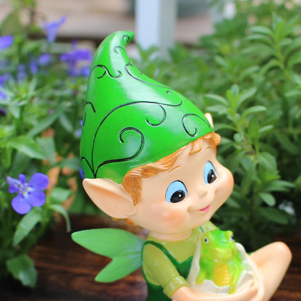 Resin Crafts Garden Elf Decor Funny Frog Figurine Creative Elf Frog Statue  Bonsai Decoration