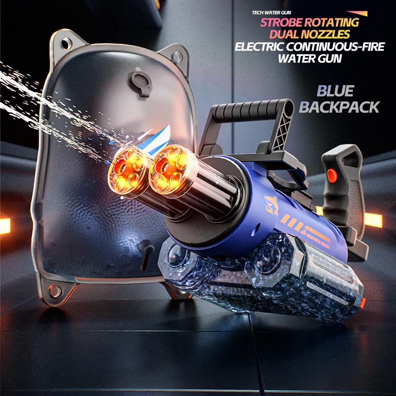 Strongest Rotating Electric Water Gun Toy With Light Spray Blaster Shooting Water Gun Beach Pool Toys Boy Adult Children Gifts