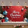 Festive Banner Poinsettia Happy New Year Banner Christmas Decoration Banner Silver Blue Decorations For New Year Celebration New