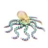 Lebendige Farbe Tiefsee-Oktopus 3D-gedruckte Figur Bewegliche Gelenke Simulationsaugen Vielseitige Schreibtischdekoration