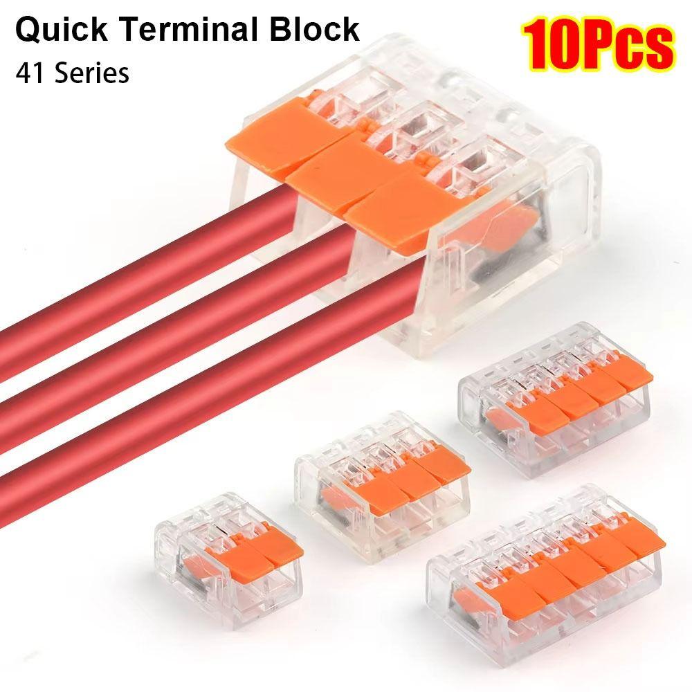 10Pcs Push-in Quick Terminal Block 2/3/4/5 Pins Wire Connector Terminals Electrical Wire Connector