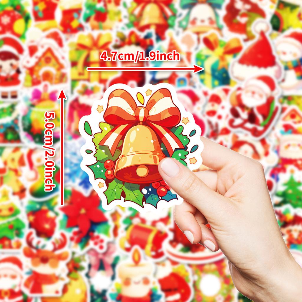 50 Pieces Of 24-Year-Old Red Sox Christmas Series Stickers Cartoon Cute Children'S Diy Decorative Cups Flatbed Motorcycles