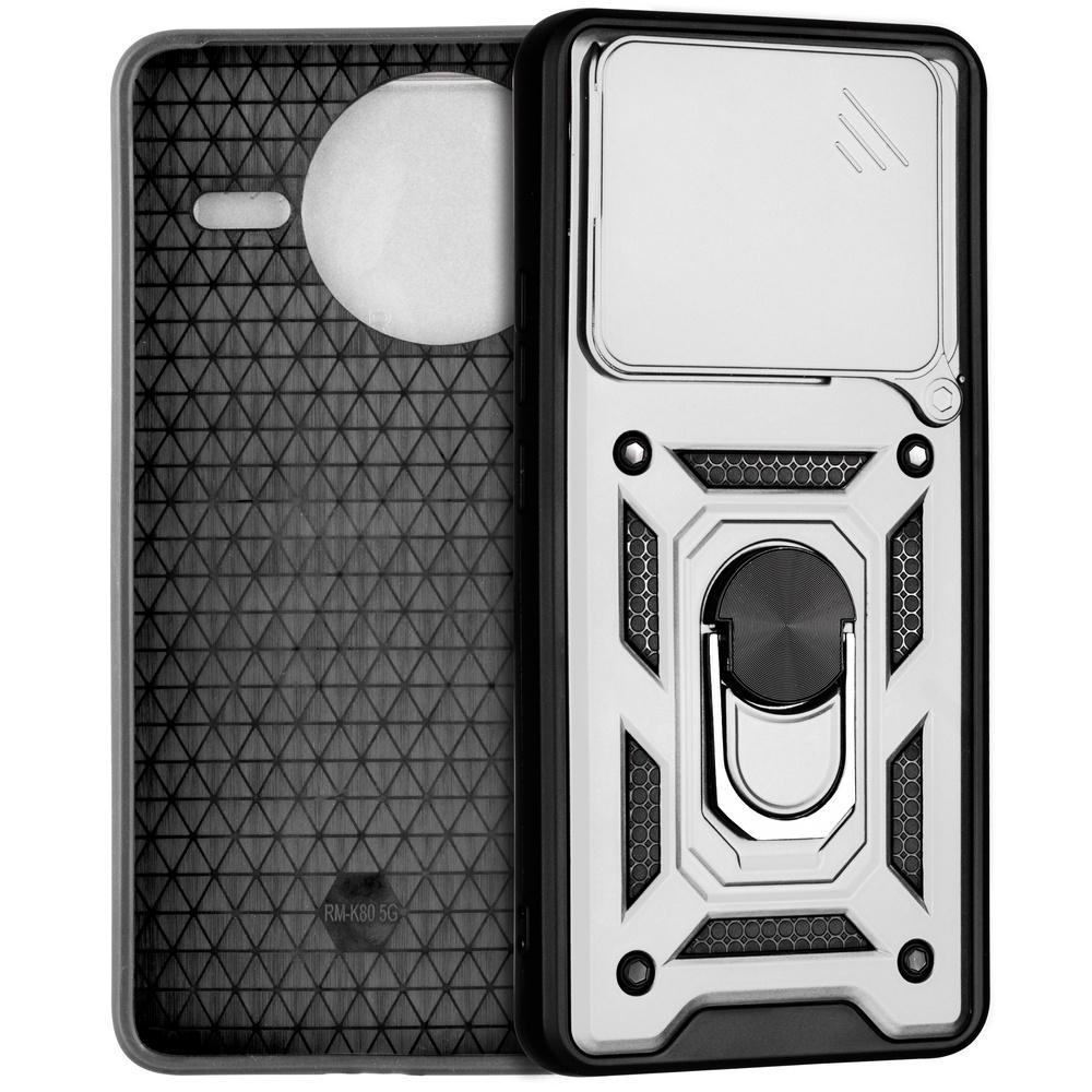 Armored Case for Xiaomi Poco F7 Pro, CamShield Slide, Silver