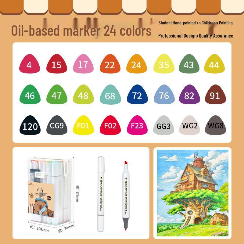 

Sta GM Dual Tip Marker Set, Alcohol and Oil-Based, 60/80 Colors for Art and Anime.