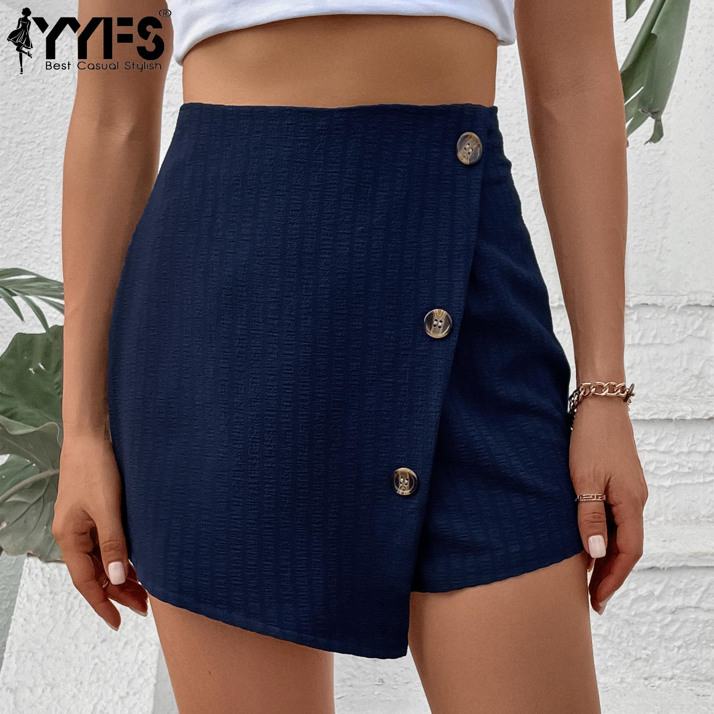 

YYFS Женские модные повседневные однотонные шорты с принтом