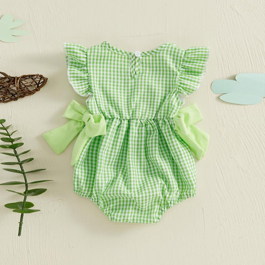 Baby Four-leaf Embroidered Jumpsuit