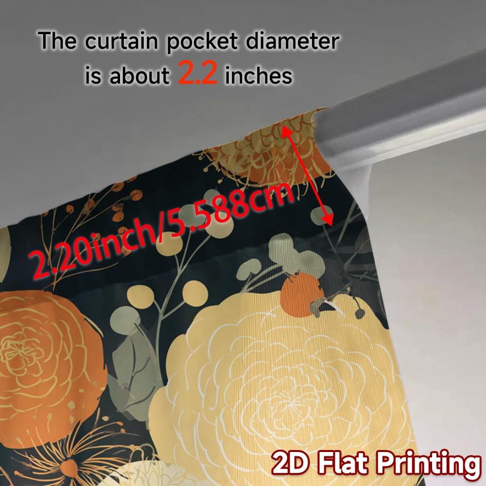 2D FLAT PRINTING 2pcs Curtains (Without Rod) Floral Garden Artistry Modern Fashionable Curtainments during the Ramadan holiday