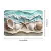 2D Flat Print Ocean Waves Seashells Doormat Non-Slip Entrance Kitchen Bath Door Floor Mats  Living Room Carpet Rug