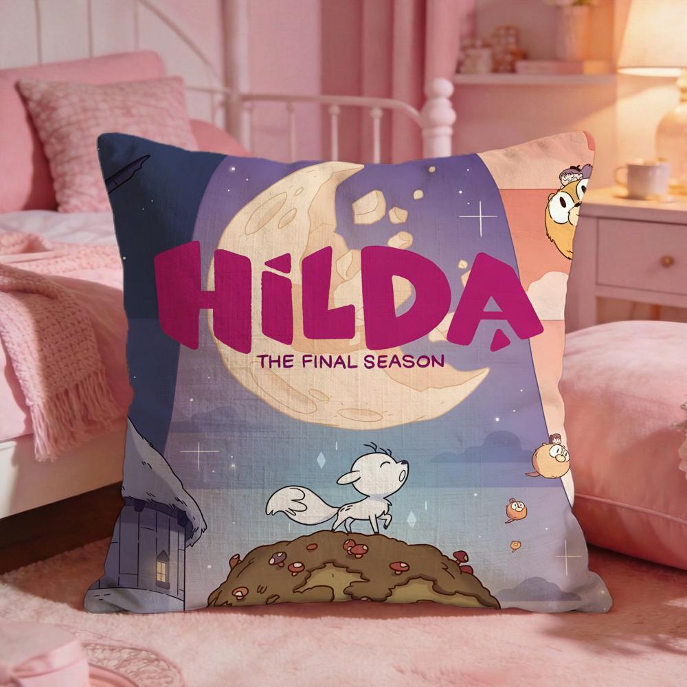 HHildas Classic Anime Cushion Cover Premium Comfort Reversible Pillow Cove Two In One Design For Any Room Car Interior