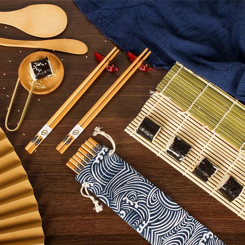 Sushi Rolling Curtain Scroll Mat DIY Nori Rice Rollers Bamboo Sushi Making Tools Kitchen Gadgets Cooking Sushi Spoon Accessories