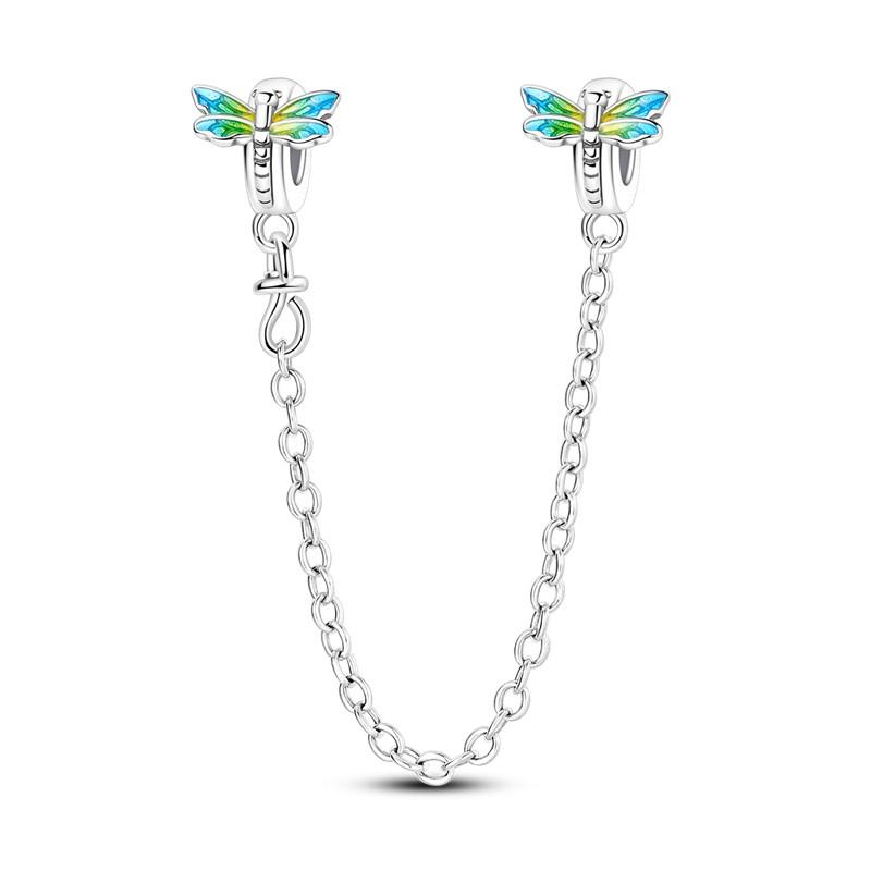 Sparkling Clear Copper Safety Chain Copper Safety Chain Charm Beads Fit Original Pandora Bracelet Diy Jewelry