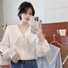 Französische Süße Fliege Puppenkragen Damenhemd - Weiß, Frühling/Herbst Oberteil