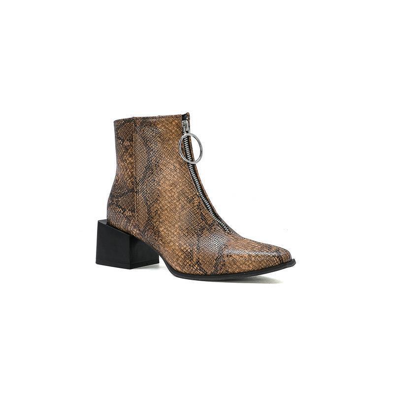 British Style Women's Boots Ankle FashionStreet Stylesilvery Square Toe 4CM Square Heel Mature Party Dress High Heel Women Shoes