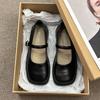Silver French Square Head Soft Sole Light Mouth Single Shoes Women's 2025 New Models with Skirt Temperament Mary Jane Women's Shoes Small Leather Shoe