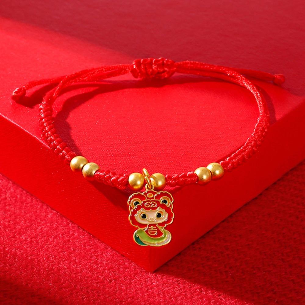 Chinese Style Snake Year Bracelet Hand Rope Fortune Bracelet Retro Lucky Red Rope  Couple