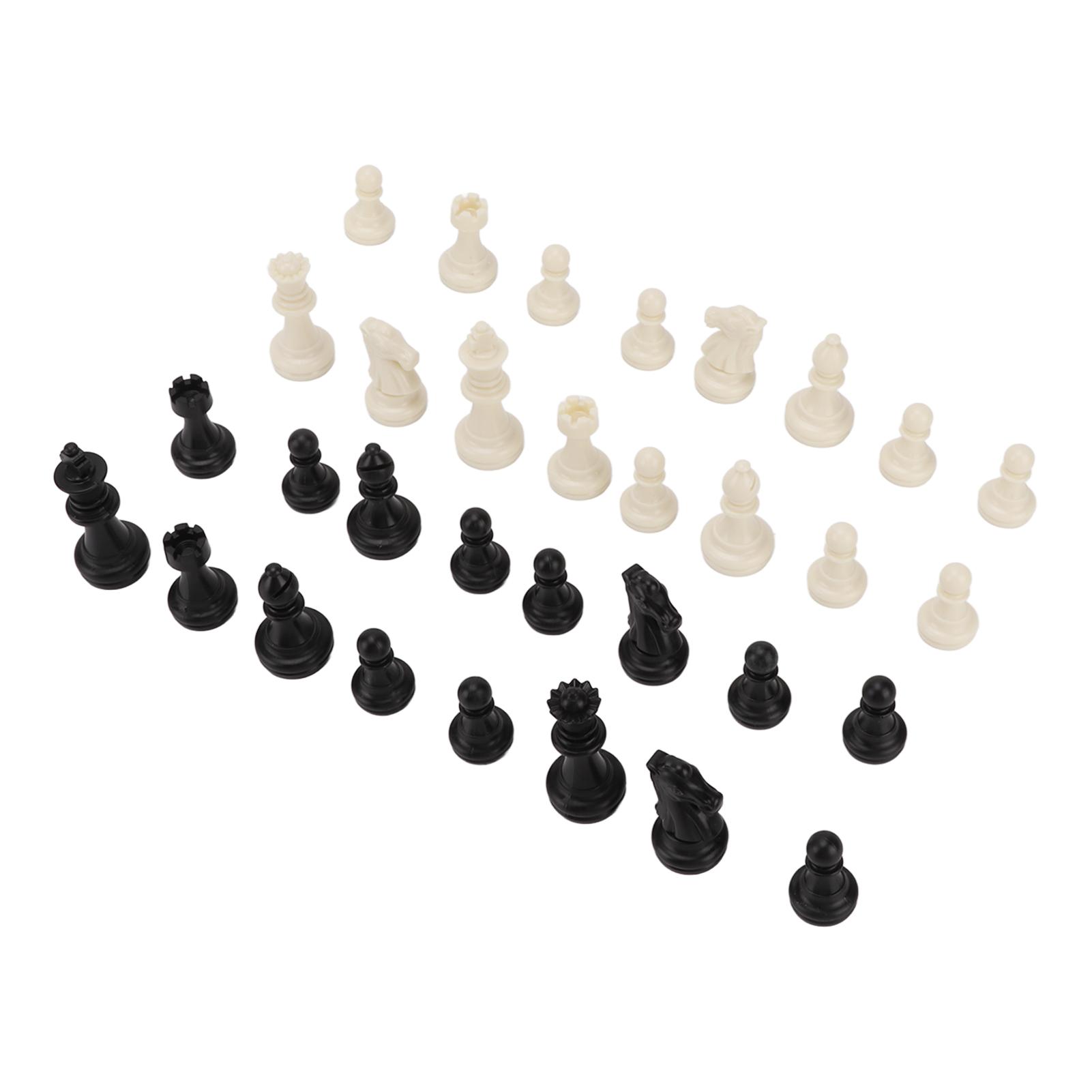 

Chess Pieces Only PS Plastic Replacement Mini Chessmen Figurine Pieces 49mm Height King for Party Relaxing(Black White ) черный белый