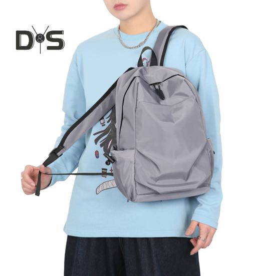 Einfarbiger Rucksack für Damen und Herren, wasserdichte Schultasche aus Oxford-Stoff, leichter Rucksack mit verstellbaren Trägern für Arbeit, Reisen und Outdoor