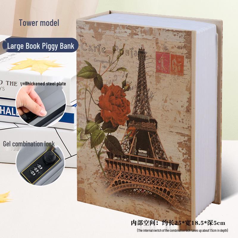 Creative Iron Book Safe: Password Protected Money Storage Box for Home or Office.