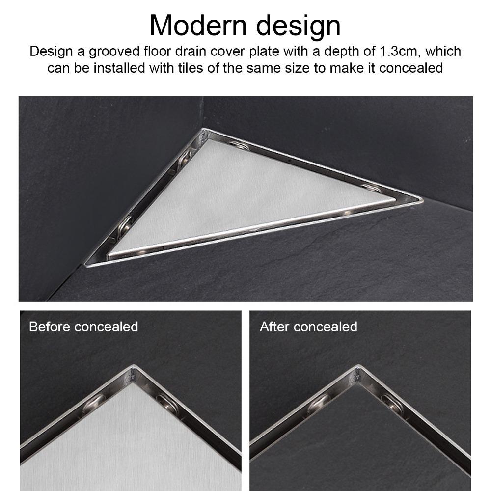 304 Stainless Steel Floor Drain Set Triangular Shower Drain Modern Floor Drain  Bathroom
