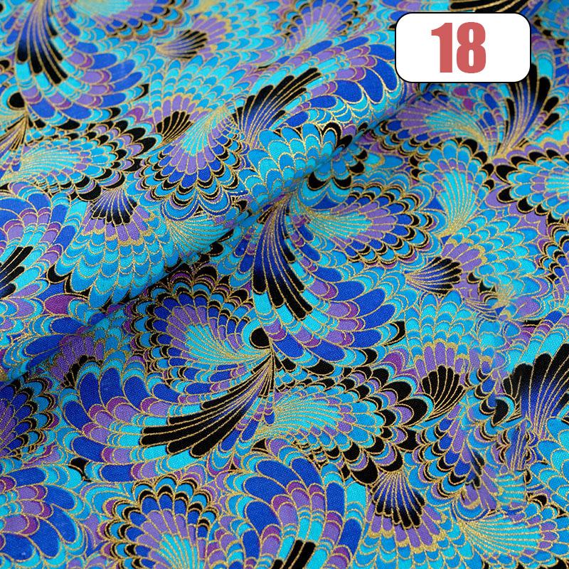 100x150cm Oriental Style Crane Prints Bronzing Fabric Japanese Sea Wave Koi Cotton Fabric For Sewing Quilting Patchwork DIY