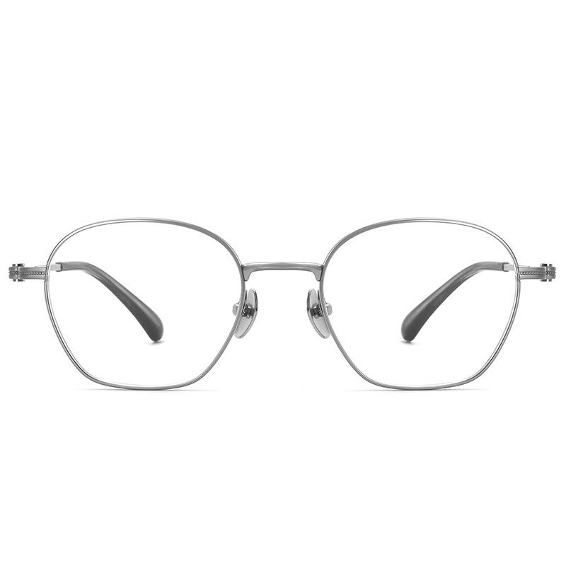 Retro Japanese Titanium Small Frame Myopia Glasses: High-Prescription, Polygonal, Wide Rim for Small Faces