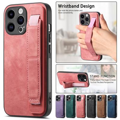 Wrist Strap Leather Phone Case for iPhone 15 Pro Max 14 Plus 13 12 for Samsung Galaxy S24 Ultra S23 S22 S21 FE A35 A25 A15 A05 A54 A24 A14 A53 Cover