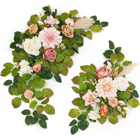 WEIERYUE(Pack of 2 Artificial Flowers Decorations, Wedding Flowers, Wedding, Banquet, Party, Reception Entrance Welcome Sign and Background