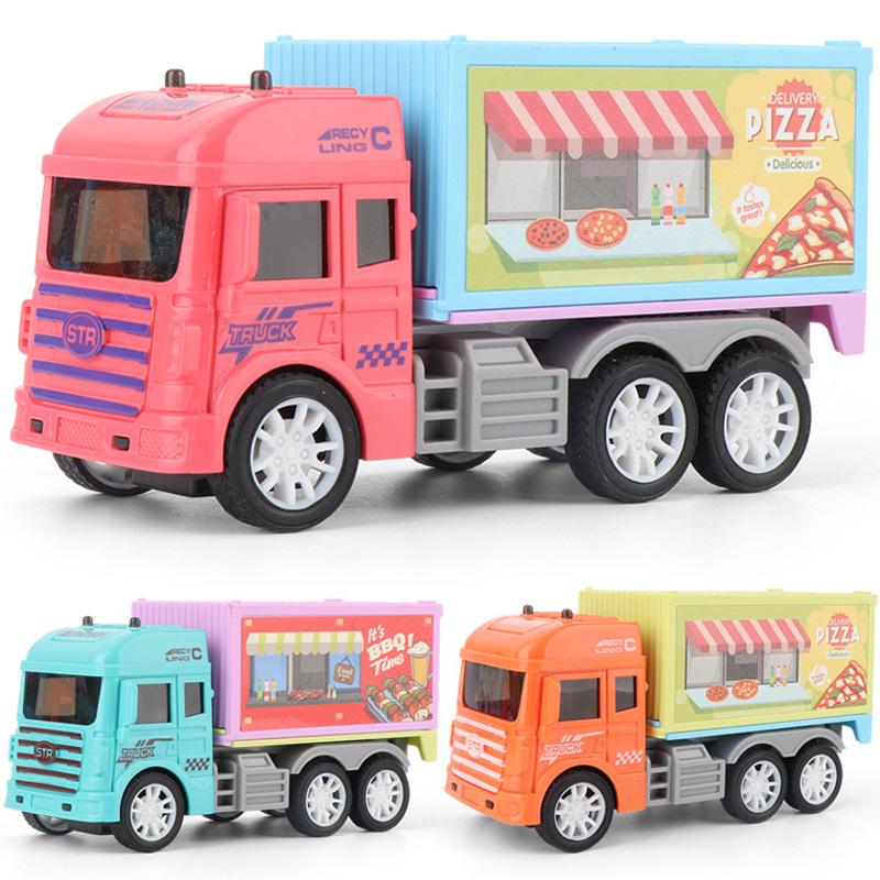 TikTok Influencer Children's Educational Boy Cars: Inertial Engineering Vehicle and Street Stall Toys