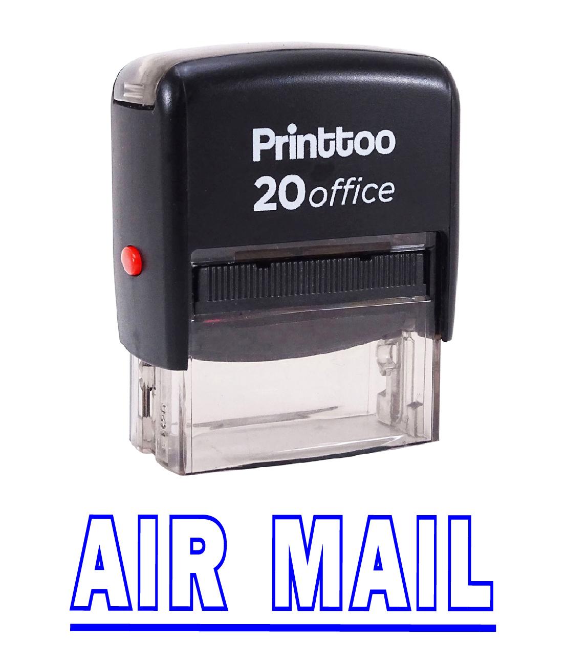 

Printtoo AIR MAIL Self Inking Rubber Stamp Office Stationary Custom Stamp - 14 mm x 38 mm (Approx) синій