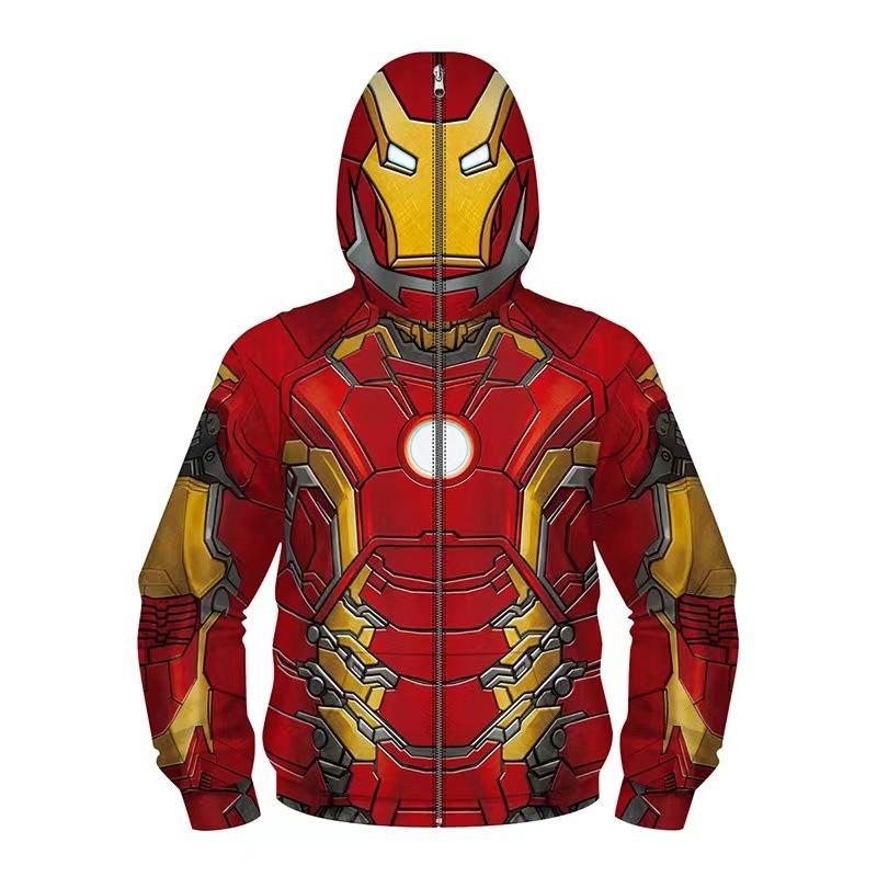 Marvel Kids Hoodie 3D Digital Print Spider-Man Long Sleeve Shirt Role-Play Masked Sweatshirt for Boys Girls New