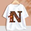 Fnafs Children T-shirt Five Nights At Freddys Letter Tee Top Round Collar Clothing Kawaii Summer Short Sleeve Kids Clothes Gift