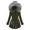 Women's Long Sleeve Hooded Padded Jacket with Zipper Pockets