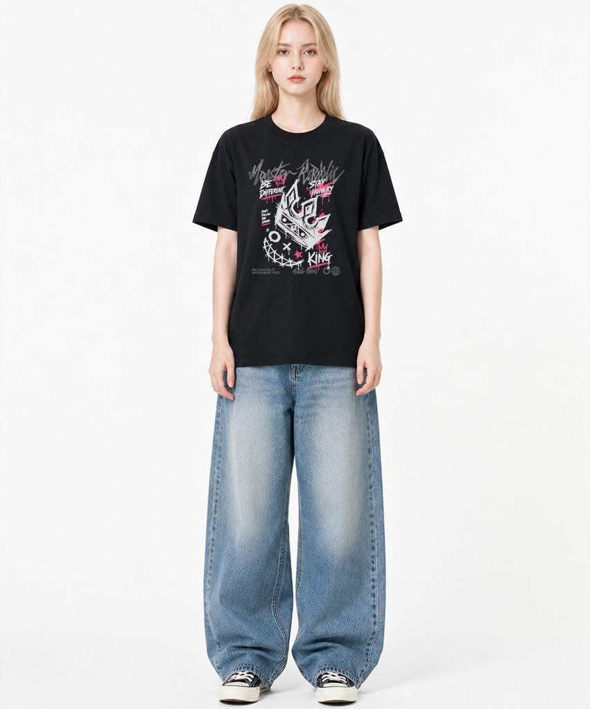 MONSTER REPUBLIC Crown Pink T-Shirt Black_9183