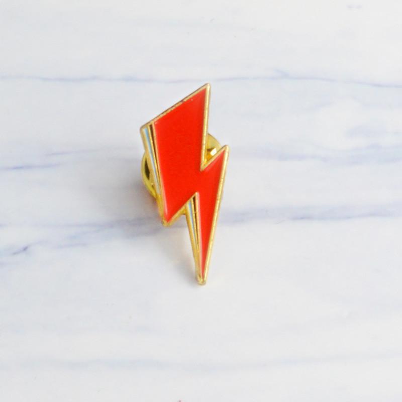 Cartoon Lightning Unique Alloy Brooch Creative Red Lightning Pin Unisex Style For Flair Personal