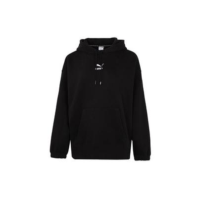 Classics Oversized Embroidered Logo Drawstring Hoodie Women Tops Black 535320-01