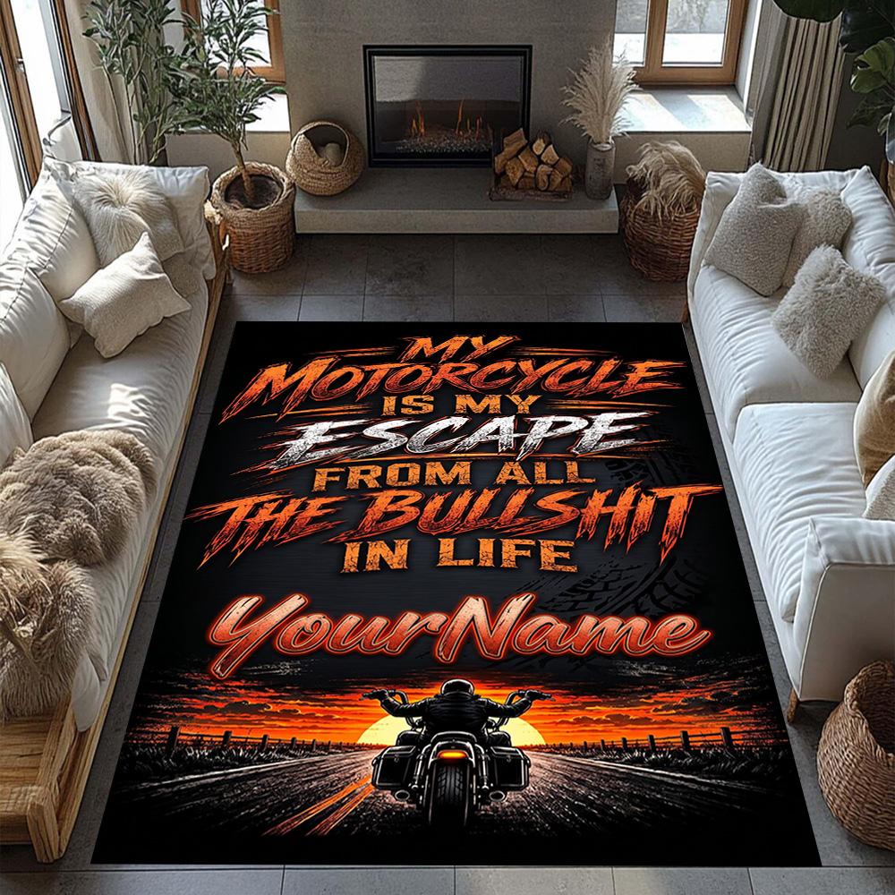 Harley-davidson Motorcycles Customizable Name Carpet Perfect for Decorate Room Entryway Bedrooms Dining Room Anti-slip Rug Office Home Decor