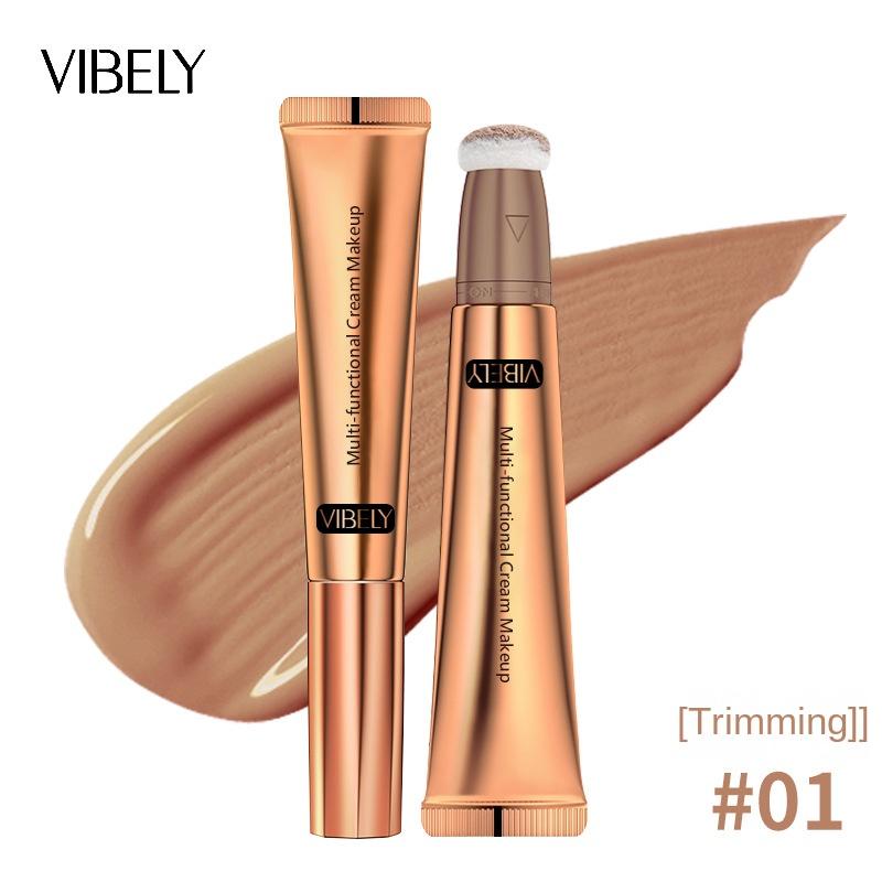 

VIBELY Highlight Concealer, демонстрирующий трехмерные тонкие тени для лица, румяна с мультиэффектом Beauty Stick 01