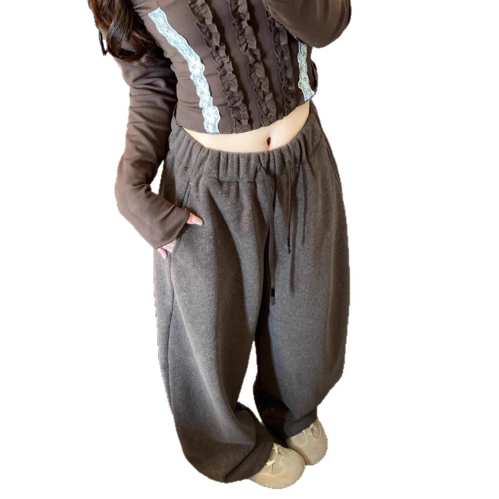 Cozy High-Waisted Wide-Leg Drawstring Pants for Women - 2025 Autumn/Winter Collection