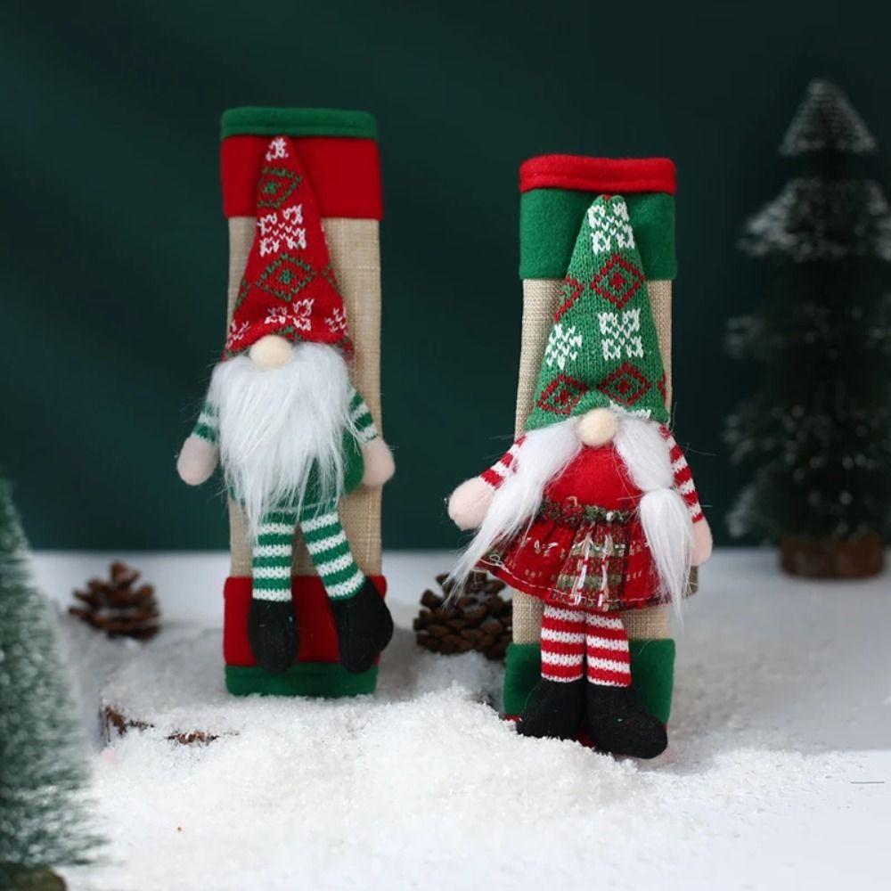 2pcs Creative Fridge Door Knob Protector Cartoon Cloth Faceless Doll Decoration  Home