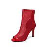 FOREADA Women Hollow Mesh High Heels Sandals Peep Toe Stilettos Zippers Sexy Comfort Jazz Dance Boots Ladies Shoes Summer 46