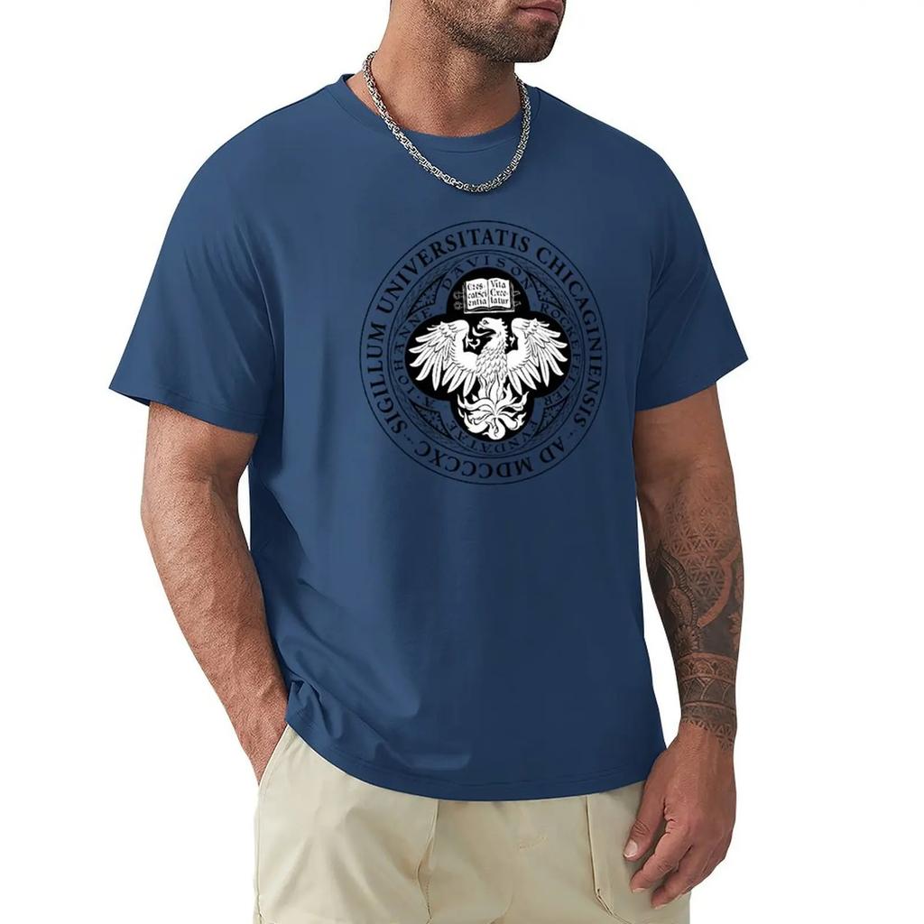 University of Chicago T-shirt anime clothes Short sleeve tee blacks oversizeds designer t shirt men