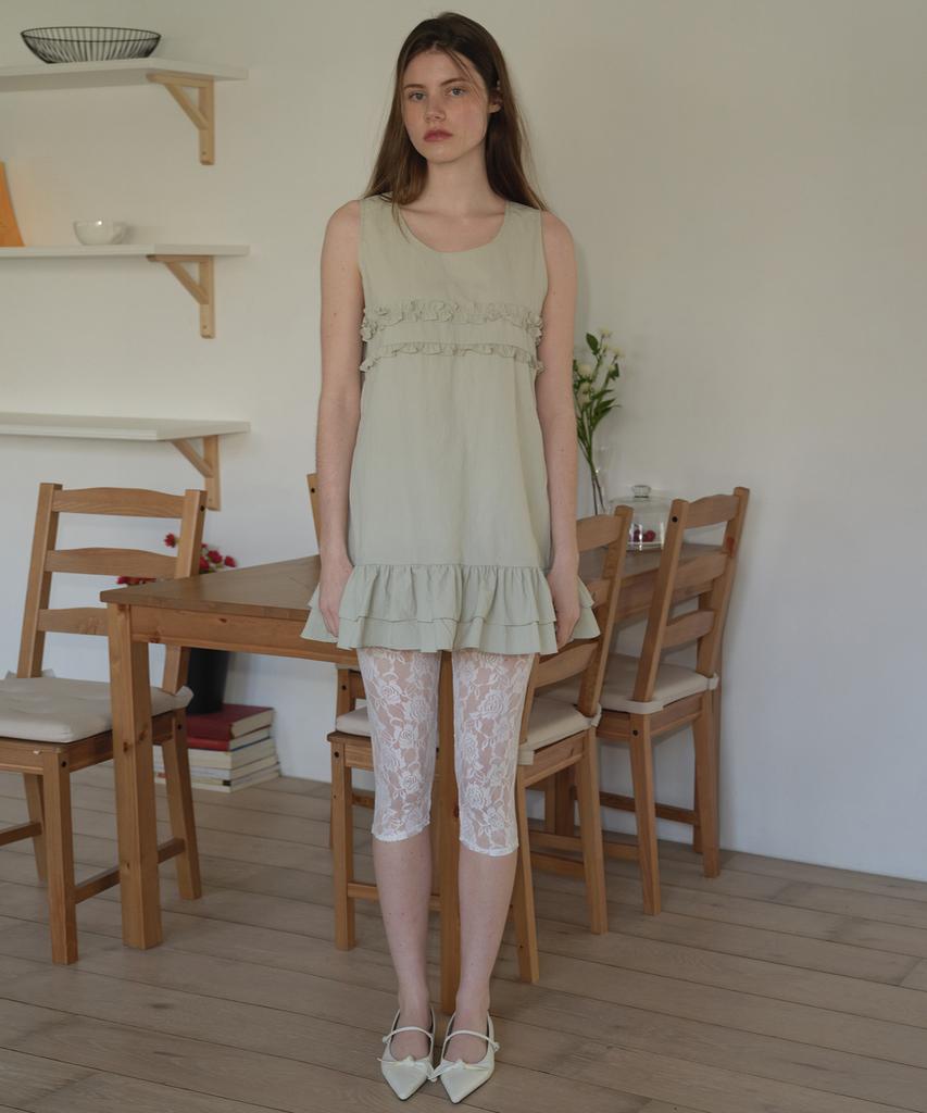 Margarine Fingers Mixed Frill Mini One Piece (Mint)