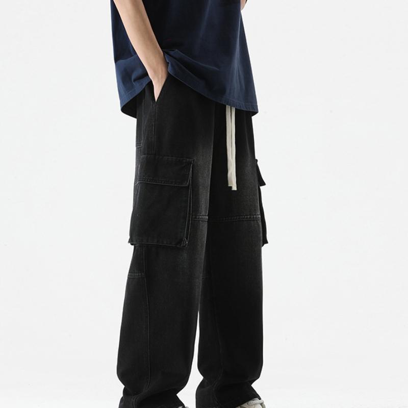 Yellow Mud Work Jeans Men's Hip-hop Washing Retro High Street Long Trousers